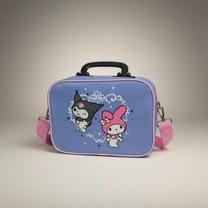 Dumbgood Sanrio My Melody Kuromi Blue Crossbody Bag Glitter Lunch Box